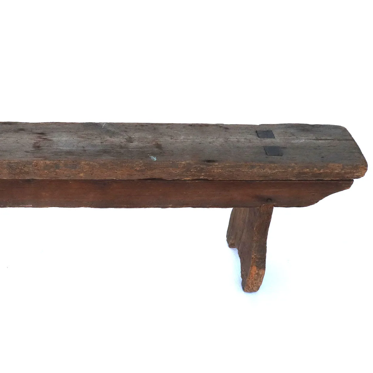 Low Swedish Rustic Pine Boot Bench