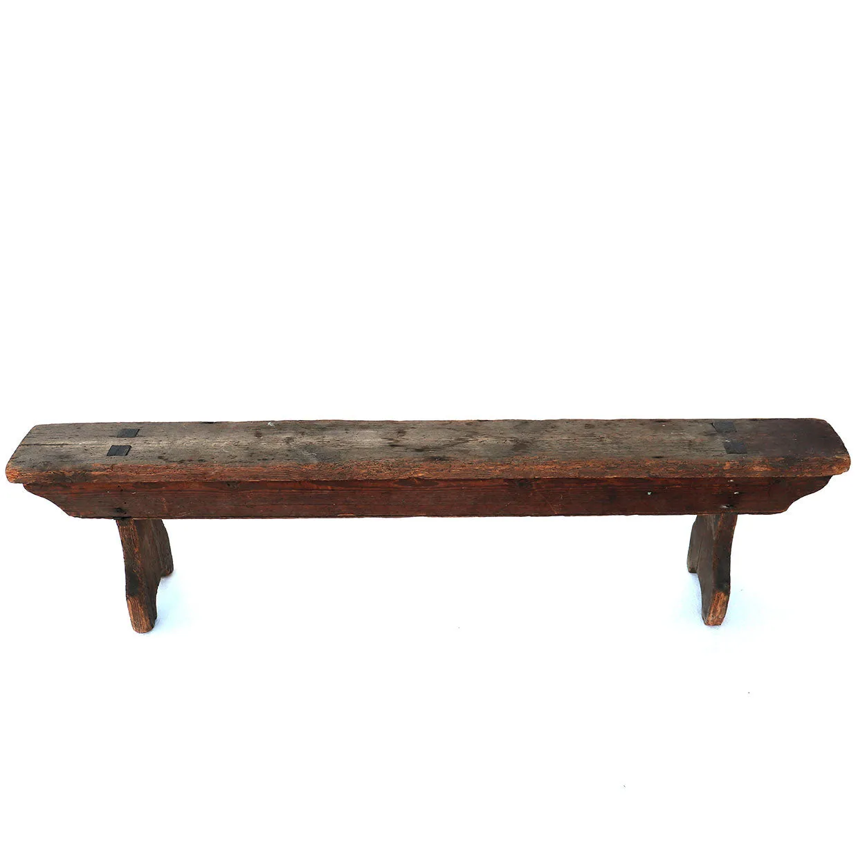 Low Swedish Rustic Pine Boot Bench