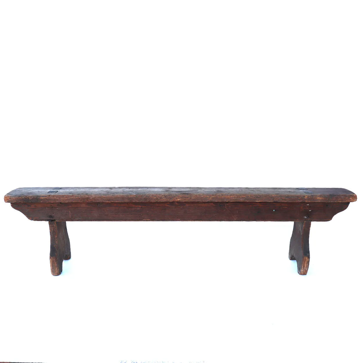 Low Swedish Rustic Pine Boot Bench