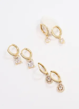 Luisa CZ Earring Set Gold