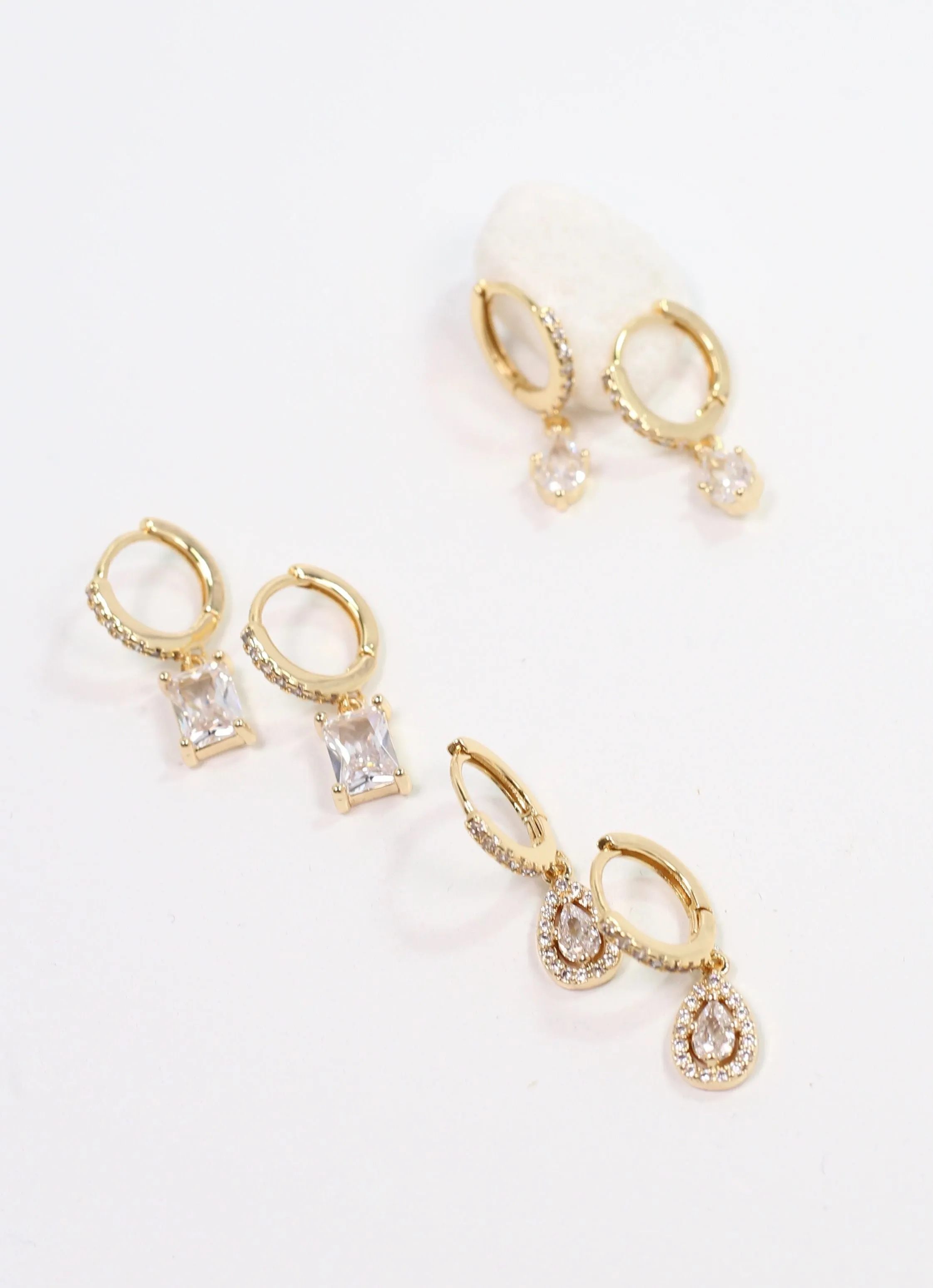 Luisa CZ Earring Set Gold