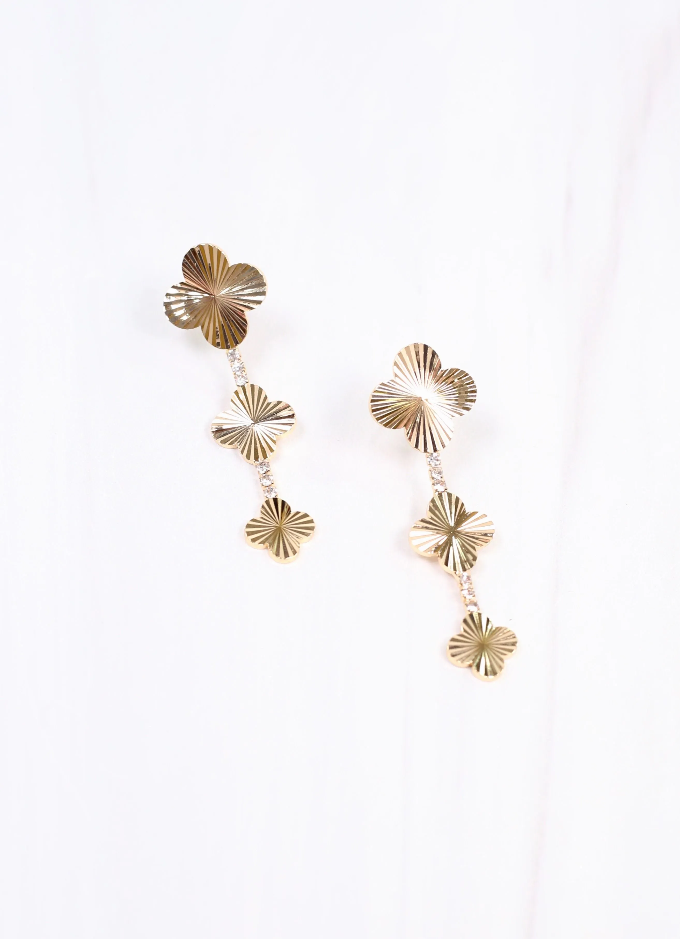 Luken Clover Drop Earring Gold