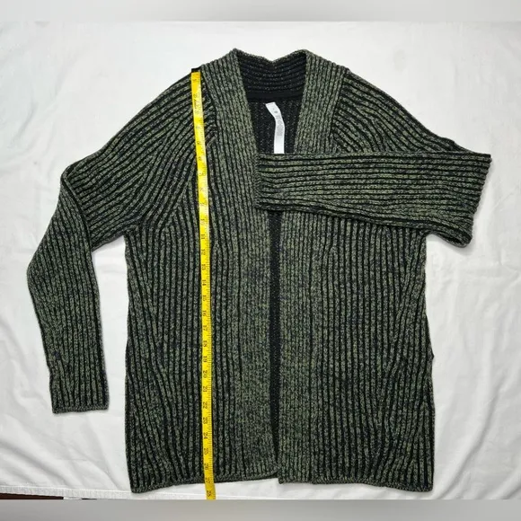 Lululemon Cotton-Cashmere Blend Sweater Wrap - Green Foliage/True Navy/Black - 2