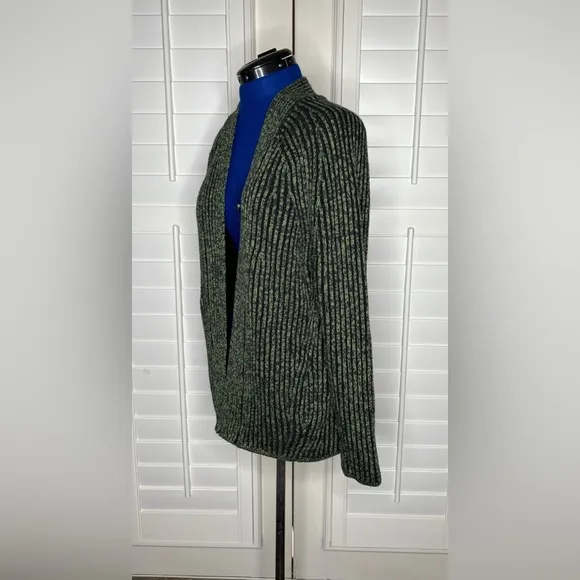 Lululemon Cotton-Cashmere Blend Sweater Wrap - Green Foliage/True Navy/Black - 2
