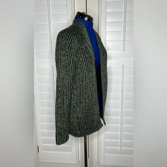 Lululemon Cotton-Cashmere Blend Sweater Wrap - Green Foliage/True Navy/Black - 2