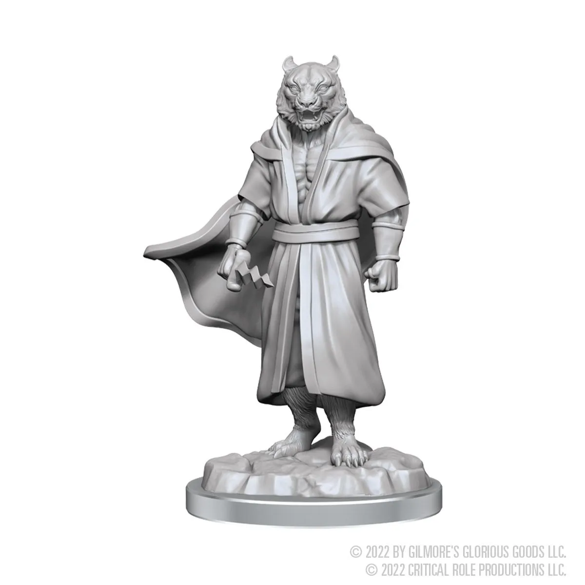 Male Human Sorcerer Merchant & Tiger Demon: Critical Role Unpainted Miniatures (W3)