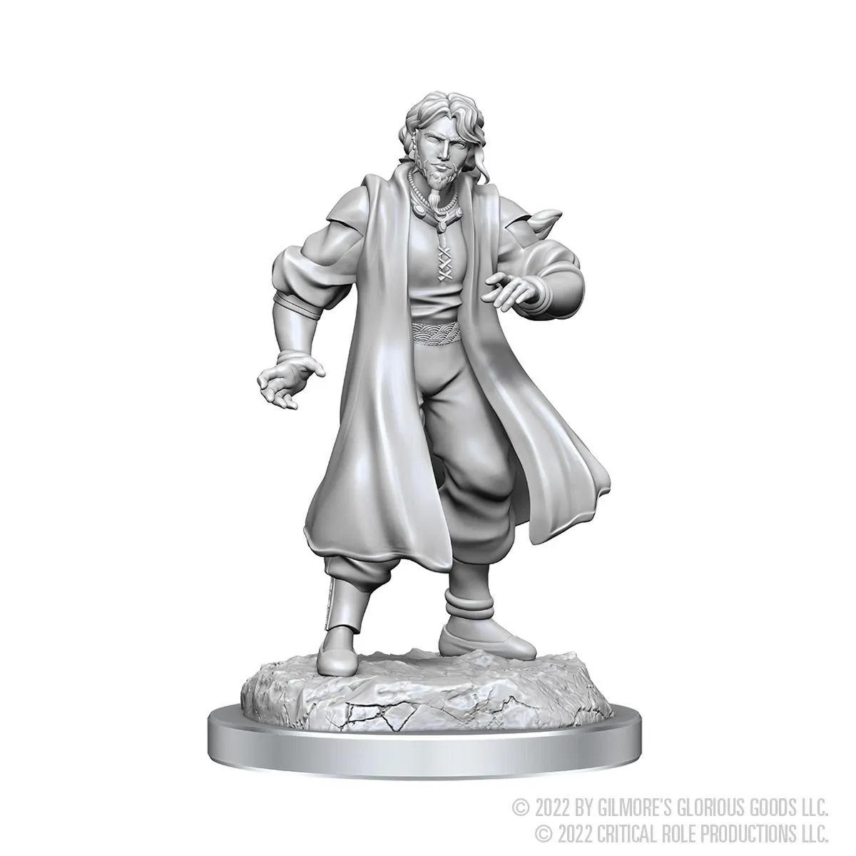 Male Human Sorcerer Merchant & Tiger Demon: Critical Role Unpainted Miniatures (W3)