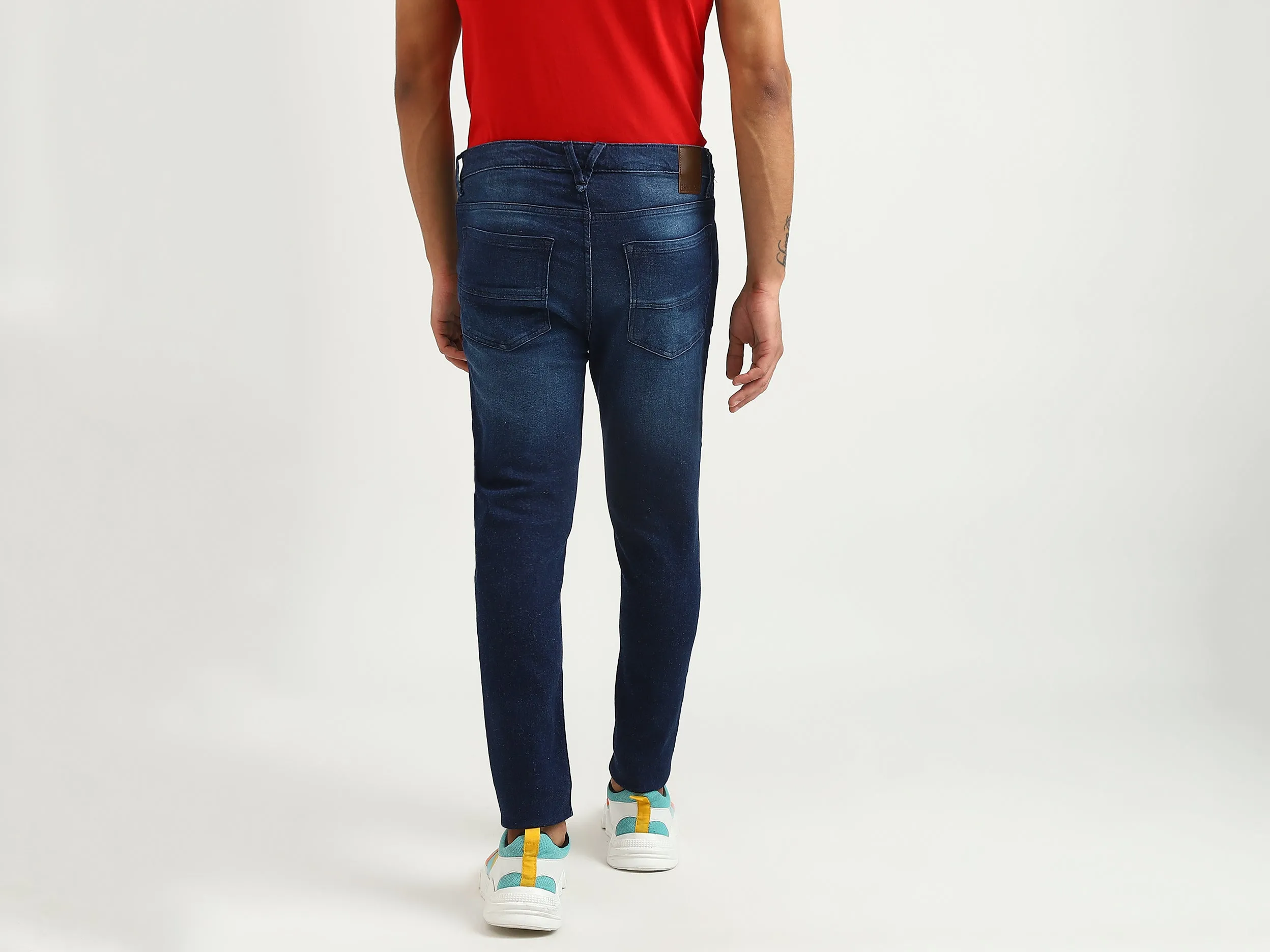 Men Solid Low Crotch Jeans