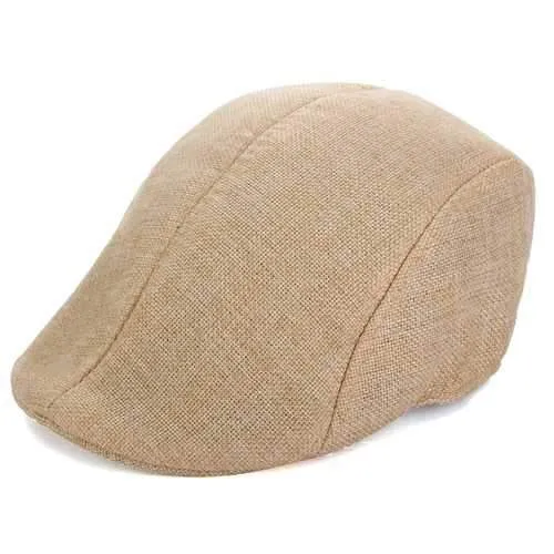 Mens Herringbone Flat Hat Peaked Racing Country Golf Newsboy Beret Cap