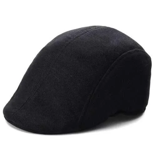 Mens Herringbone Flat Hat Peaked Racing Country Golf Newsboy Beret Cap