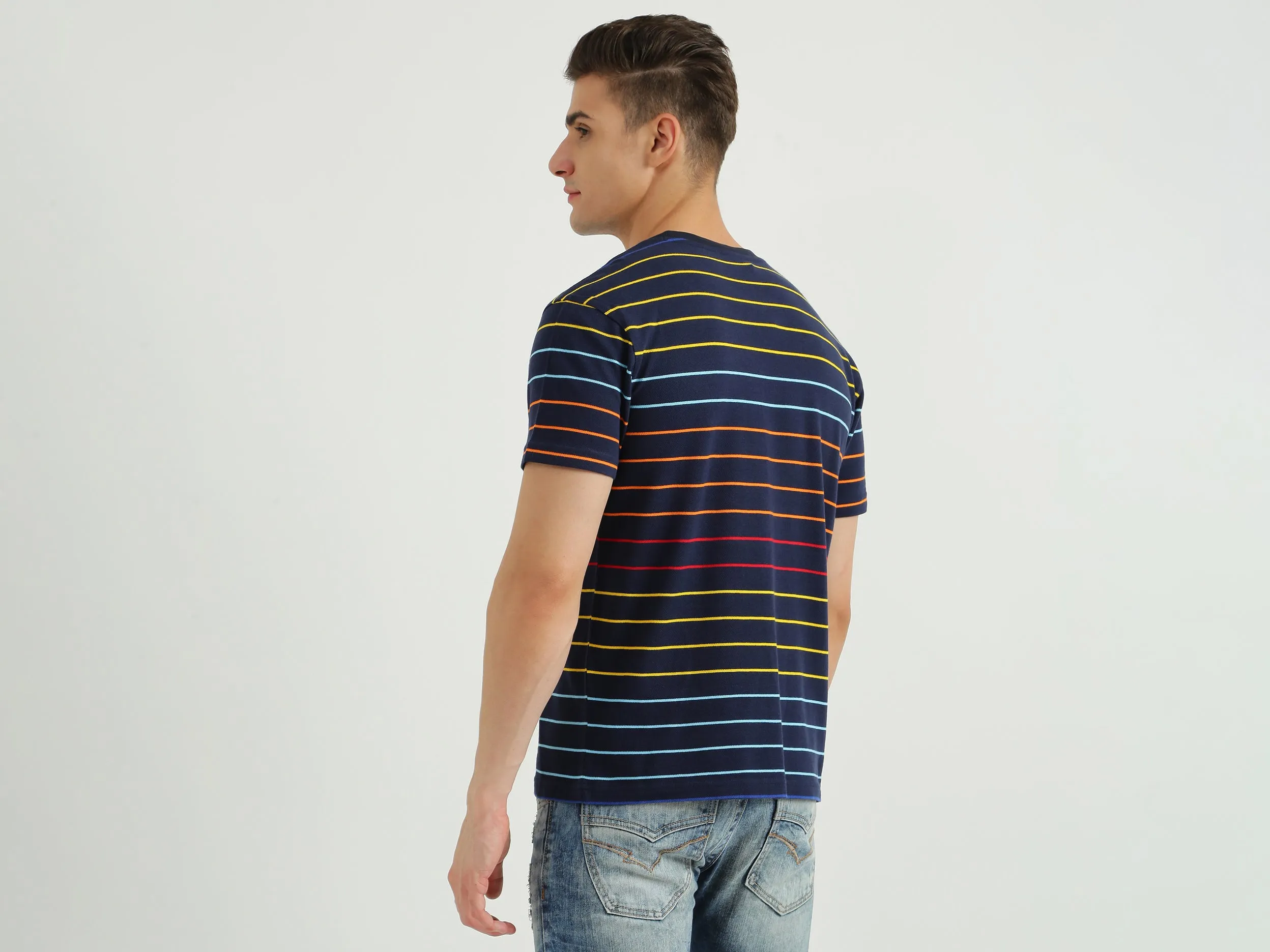 Mens Short Sleeve Stripe T-Shirt