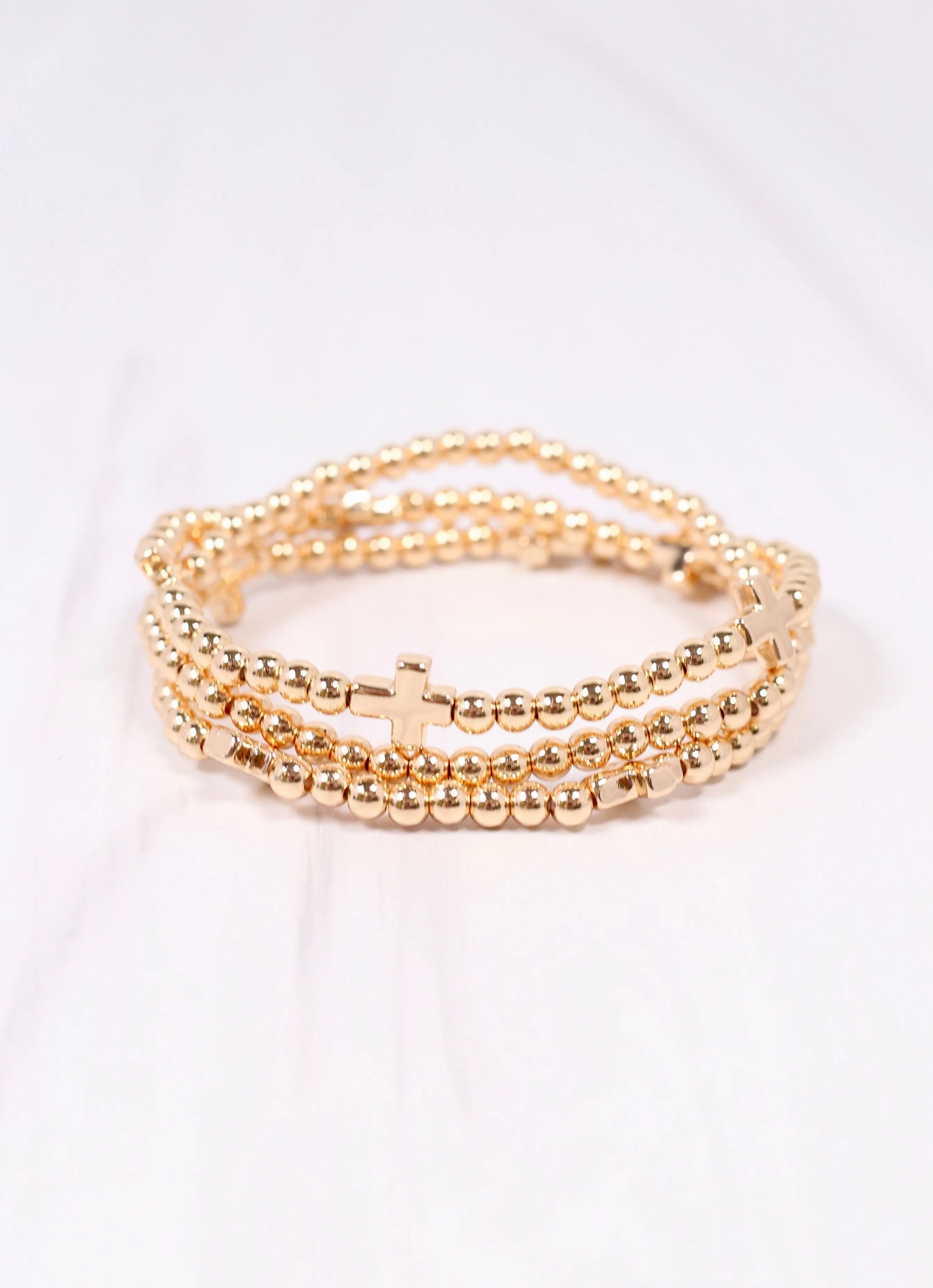 Milano Cross Bracelet Set Gold