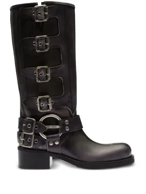 Miu Miu buckle-detail leather boots