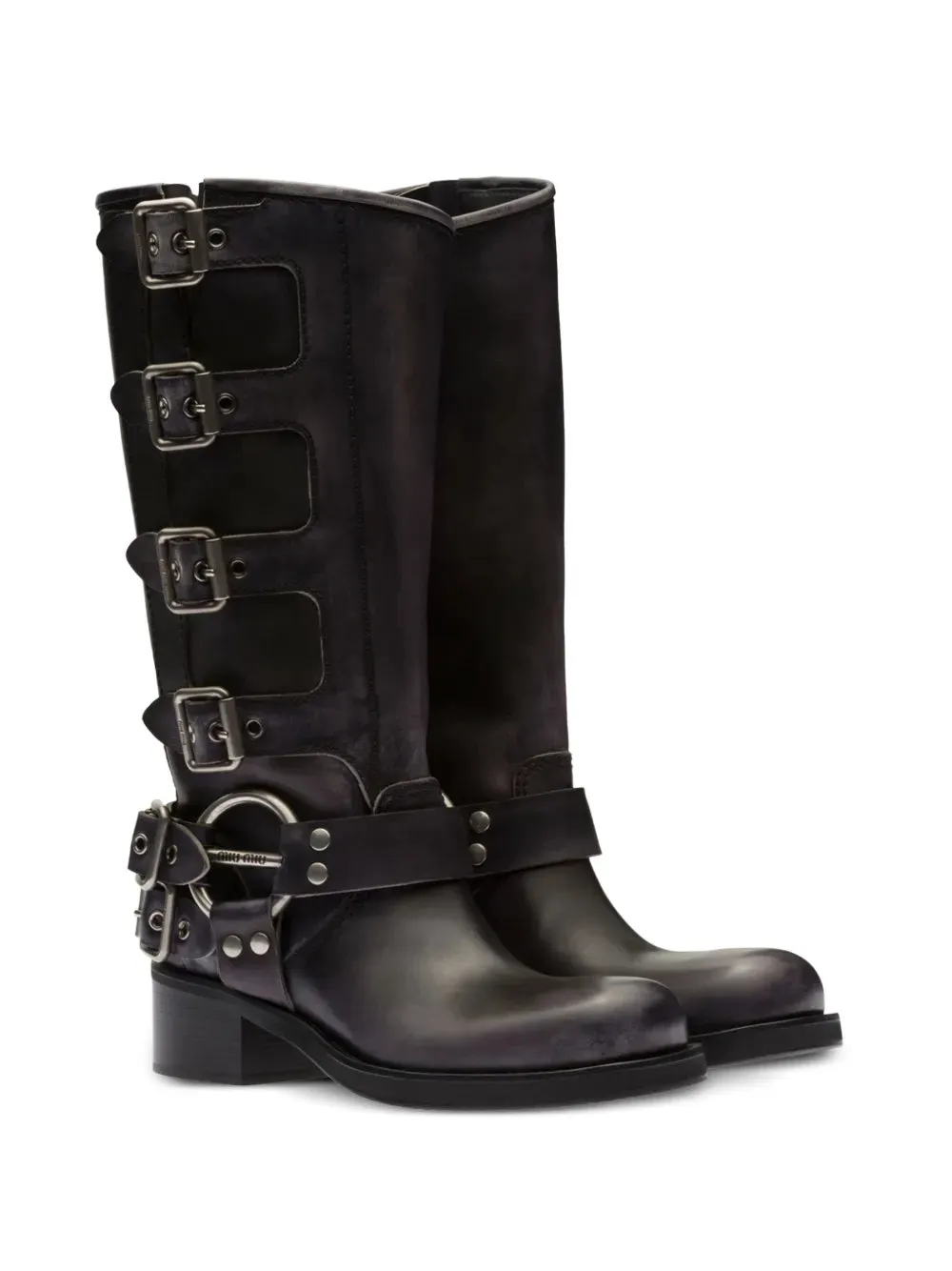 Miu Miu buckle-detail leather boots