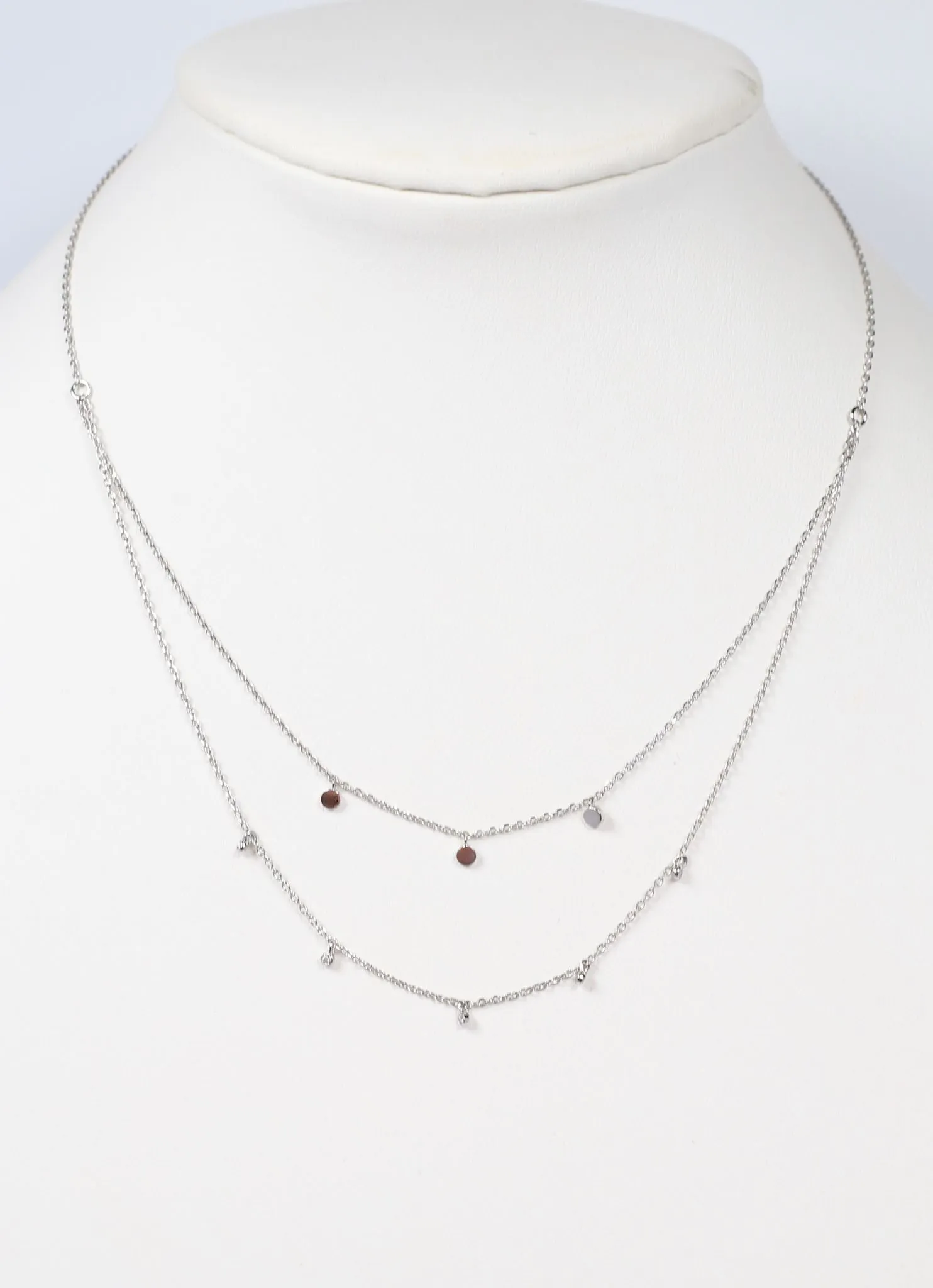 More Chances Layered CZ Necklace SILVER