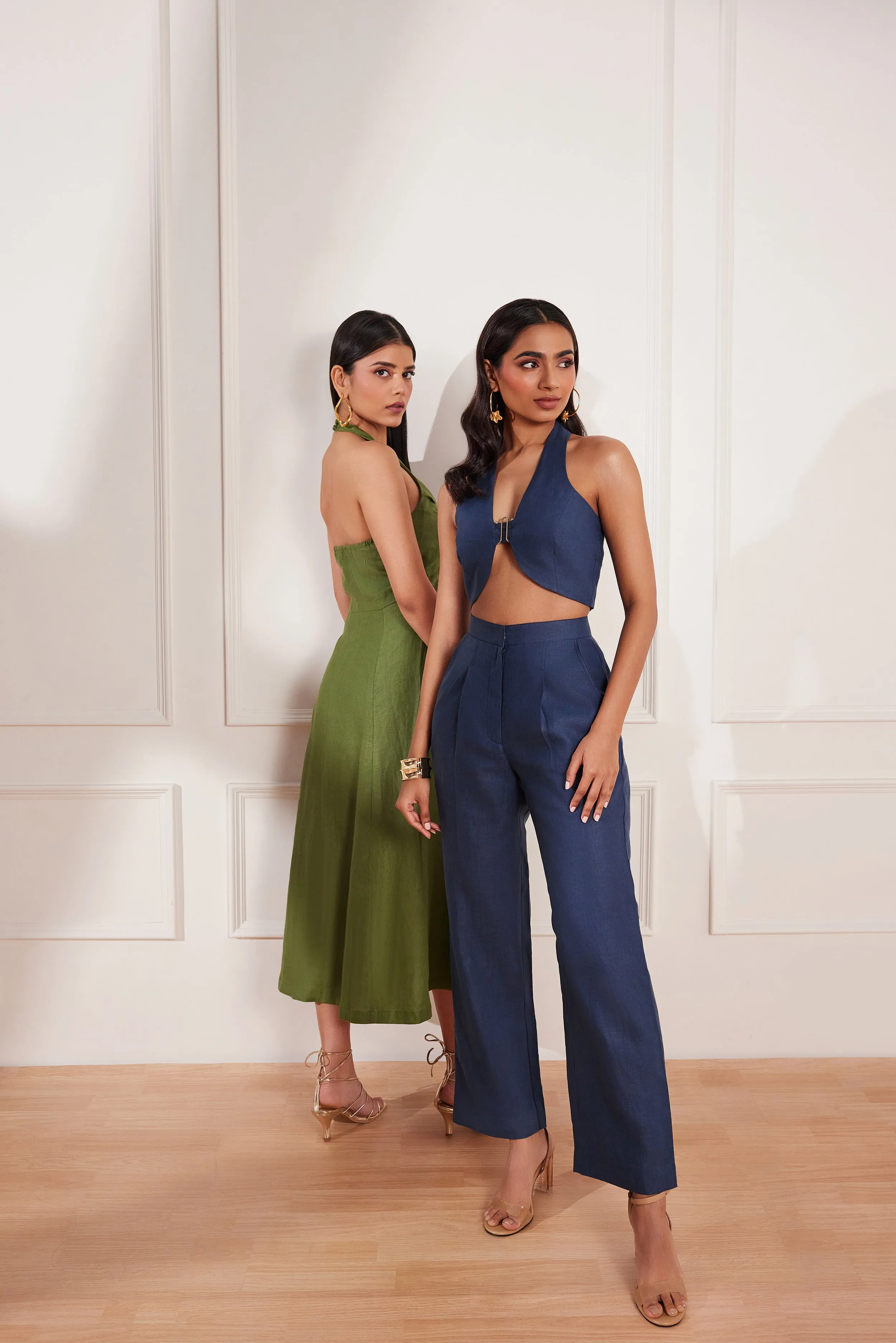 Moroccan Blue Hemp Bustier & Pants