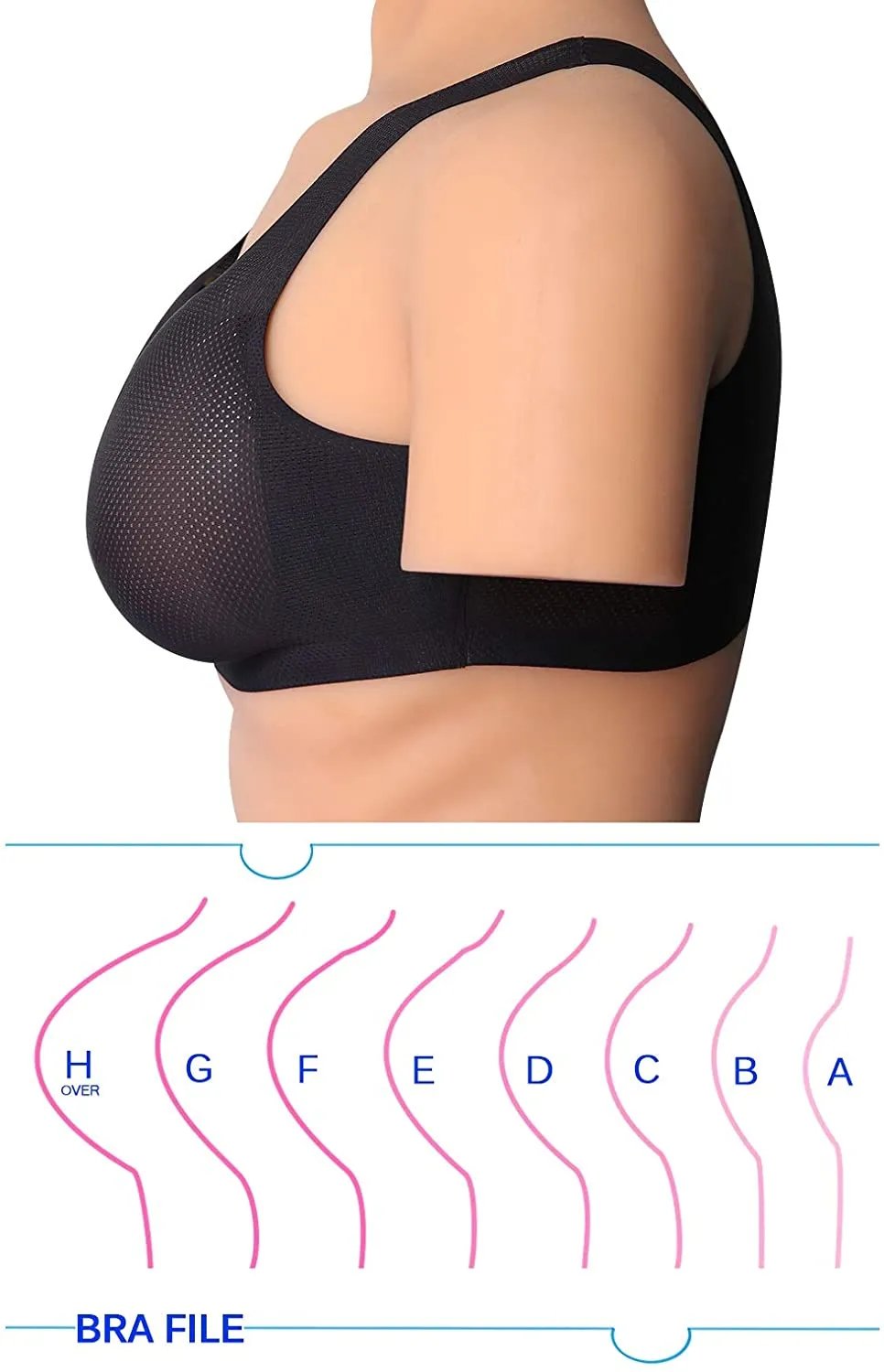 MRIMIN MTF Silicone Breast Forms with Mesh Pocket Bra Set for Mastectomy Cross Dresser