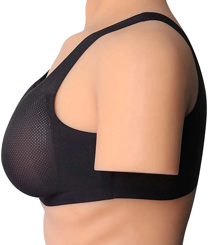 MRIMIN MTF Silicone Breast Forms with Mesh Pocket Bra Set for Mastectomy Cross Dresser