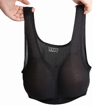 MRIMIN MTF Silicone Breast Forms with Mesh Pocket Bra Set for Mastectomy Cross Dresser