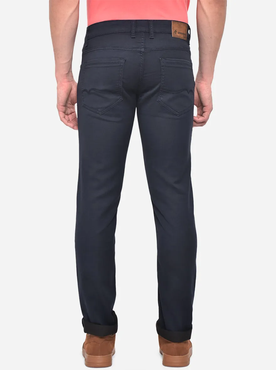 Navy Blue Washed Narrow Fit Jeans | Greenfibre