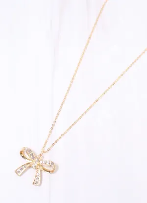 Norbury CZ Bow Necklace Gold