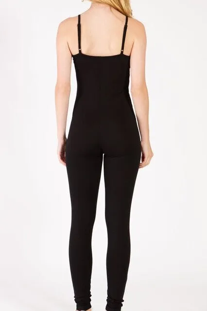 One-Piece Spaghetti Strap Jumpsuit – Adjustable Cotton Spandex Blend ZCJ402C76 $8Each