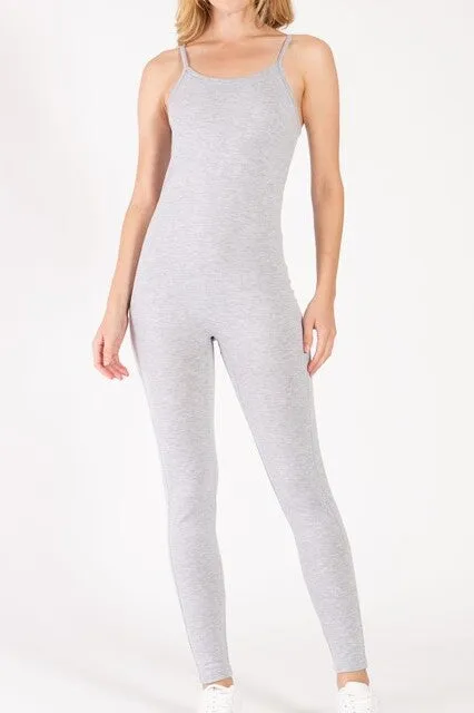 One-Piece Spaghetti Strap Jumpsuit – Adjustable Cotton Spandex Blend ZCJ402C76 $8Each