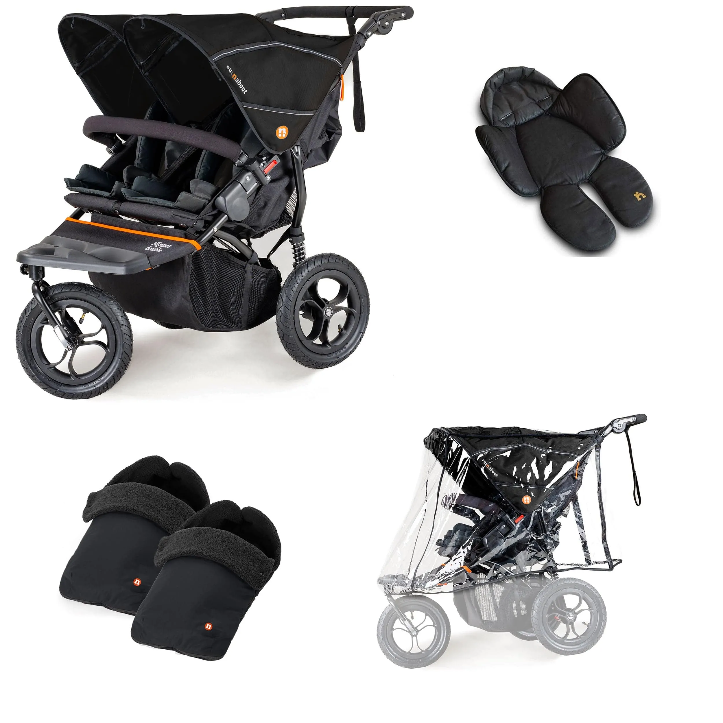 Out n About Nipper Double Duo Comfort Kit in Summit Black
