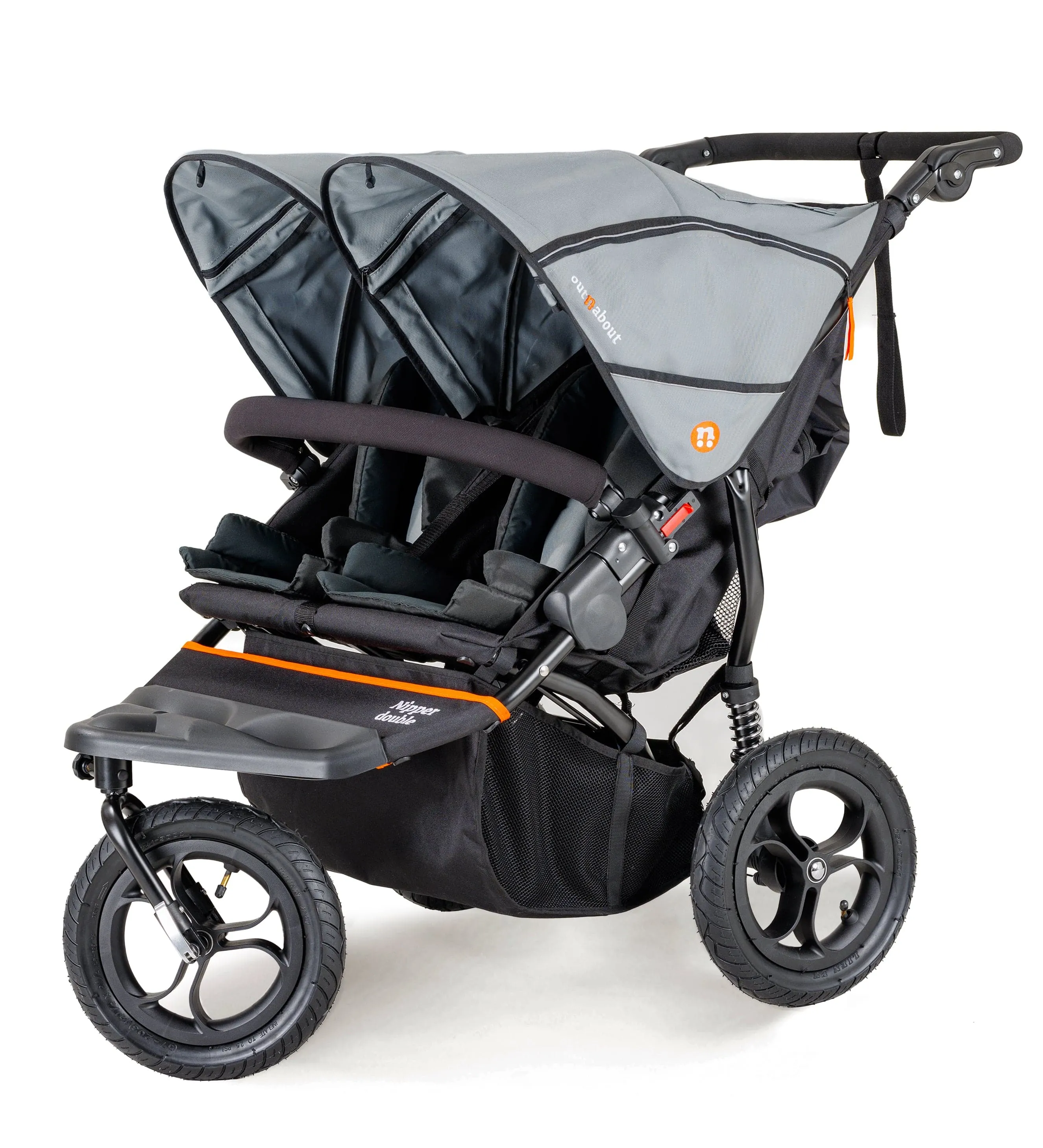 Out n About Nipper Double Twin Starter Bundle in Rock Salt Grey