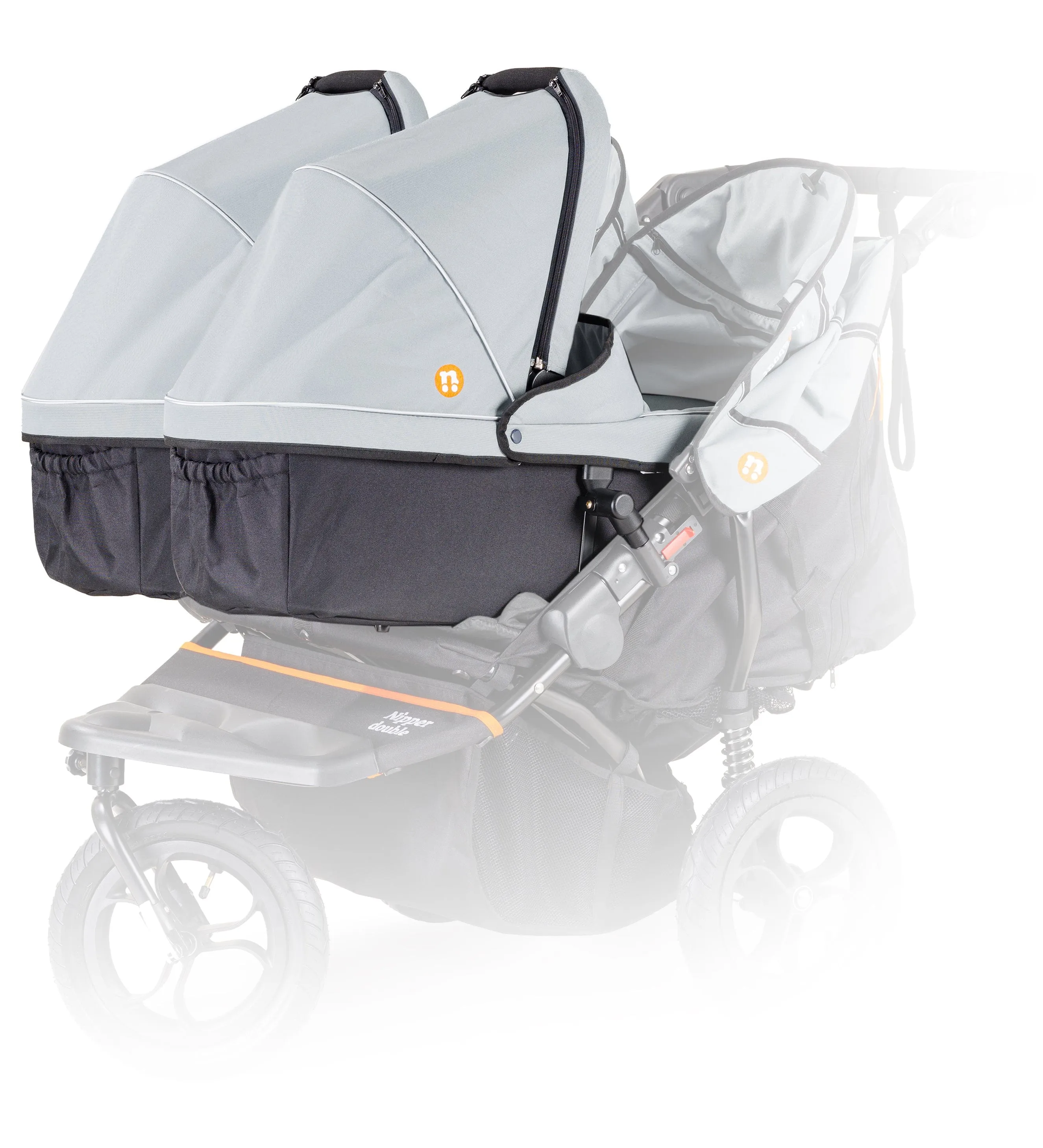 Out n About Nipper Double Twin Starter Bundle in Rock Salt Grey