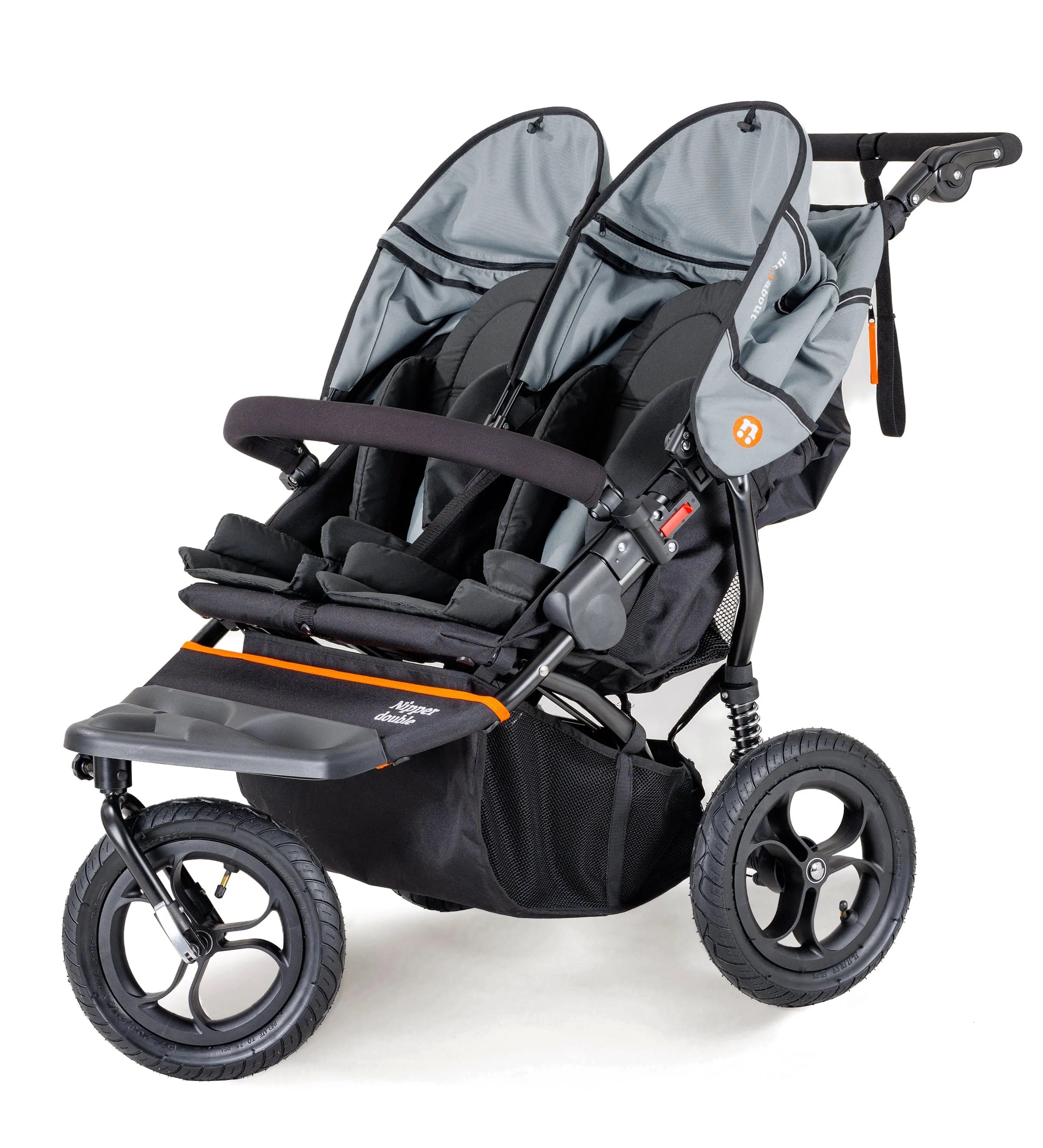 Out n About Nipper Double Twin Starter Bundle in Rock Salt Grey
