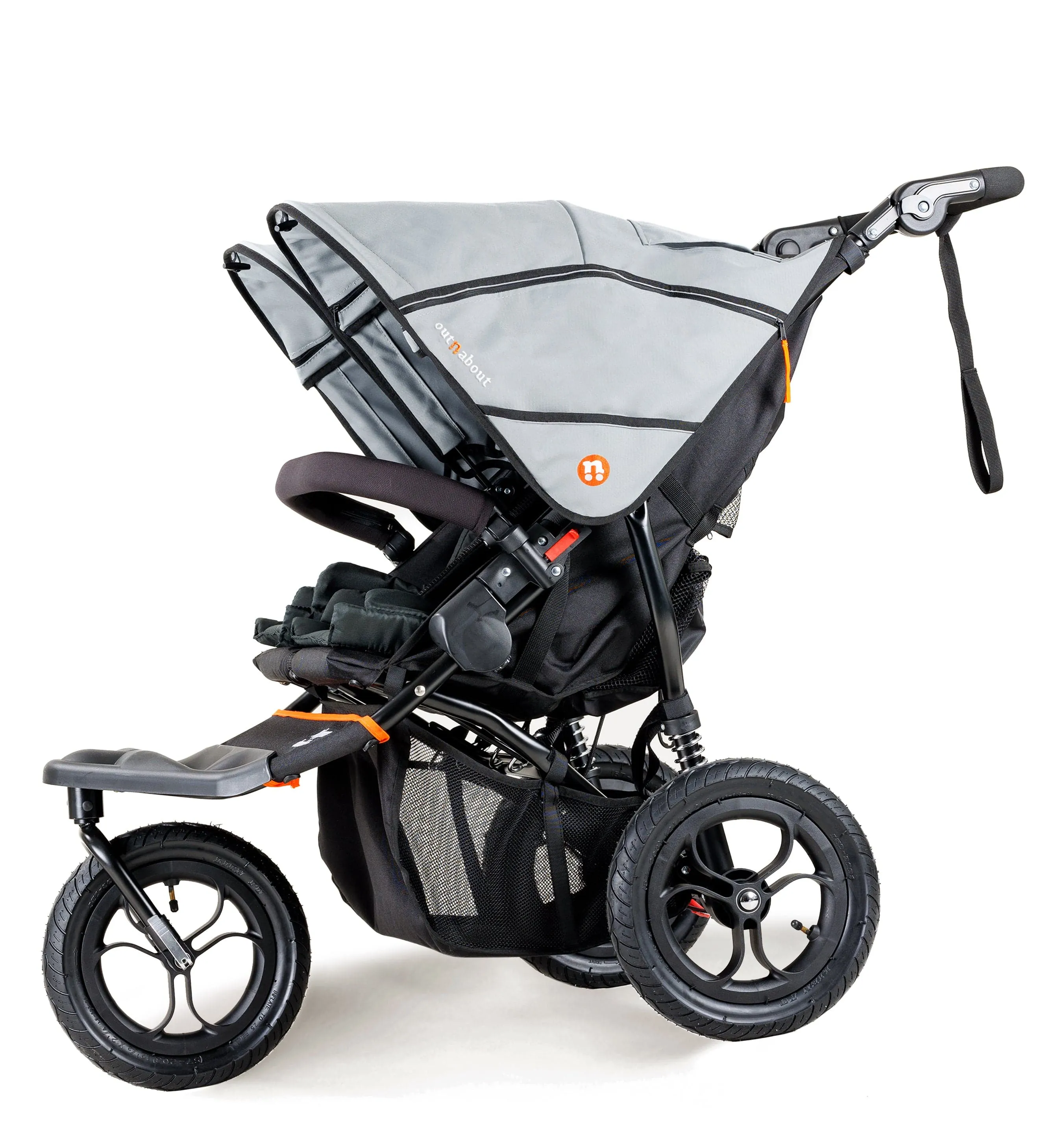 Out n About Nipper Double Twin Starter Bundle in Rock Salt Grey