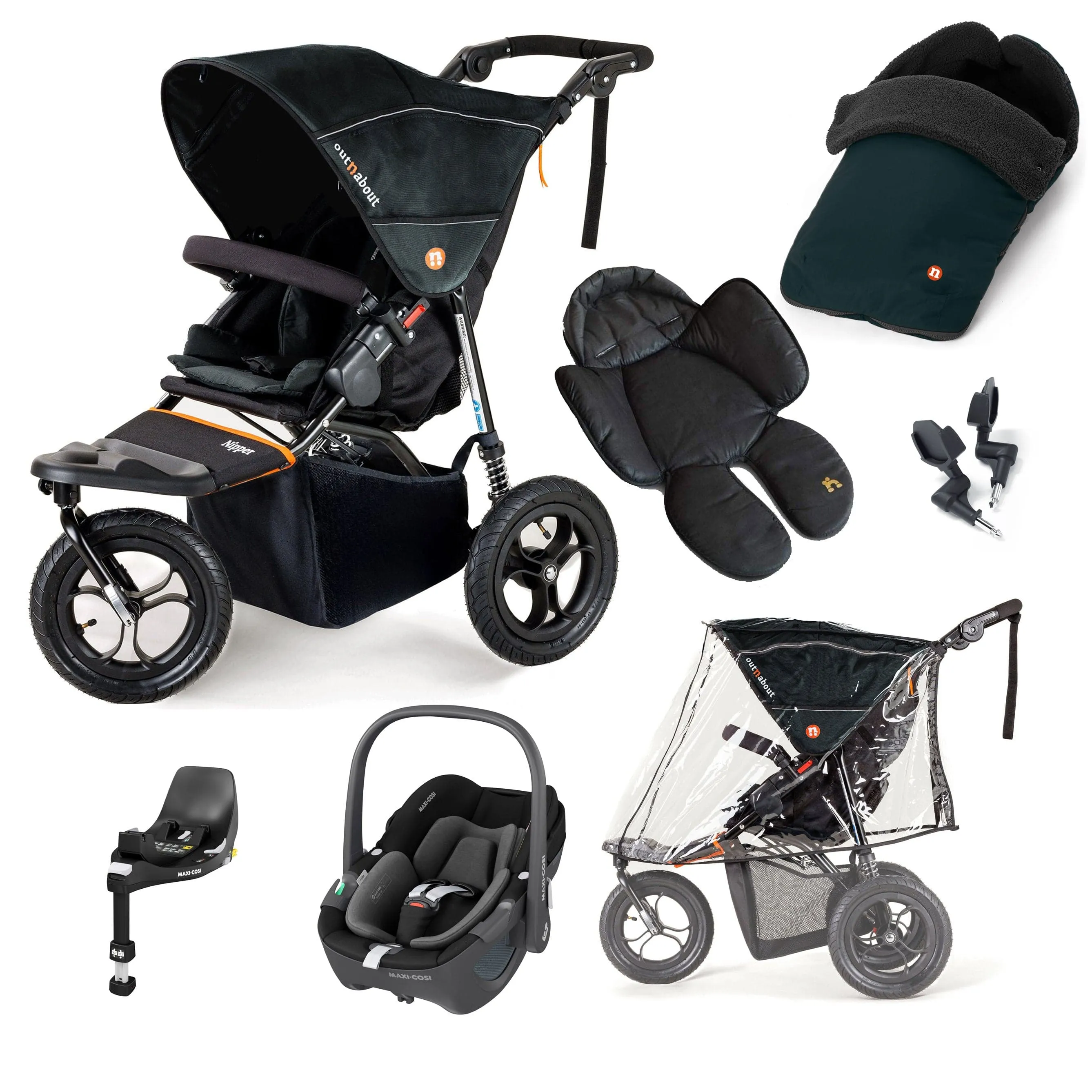 Out n About Nipper Single Maxi-Cosi Comfort Kit in Forest Black