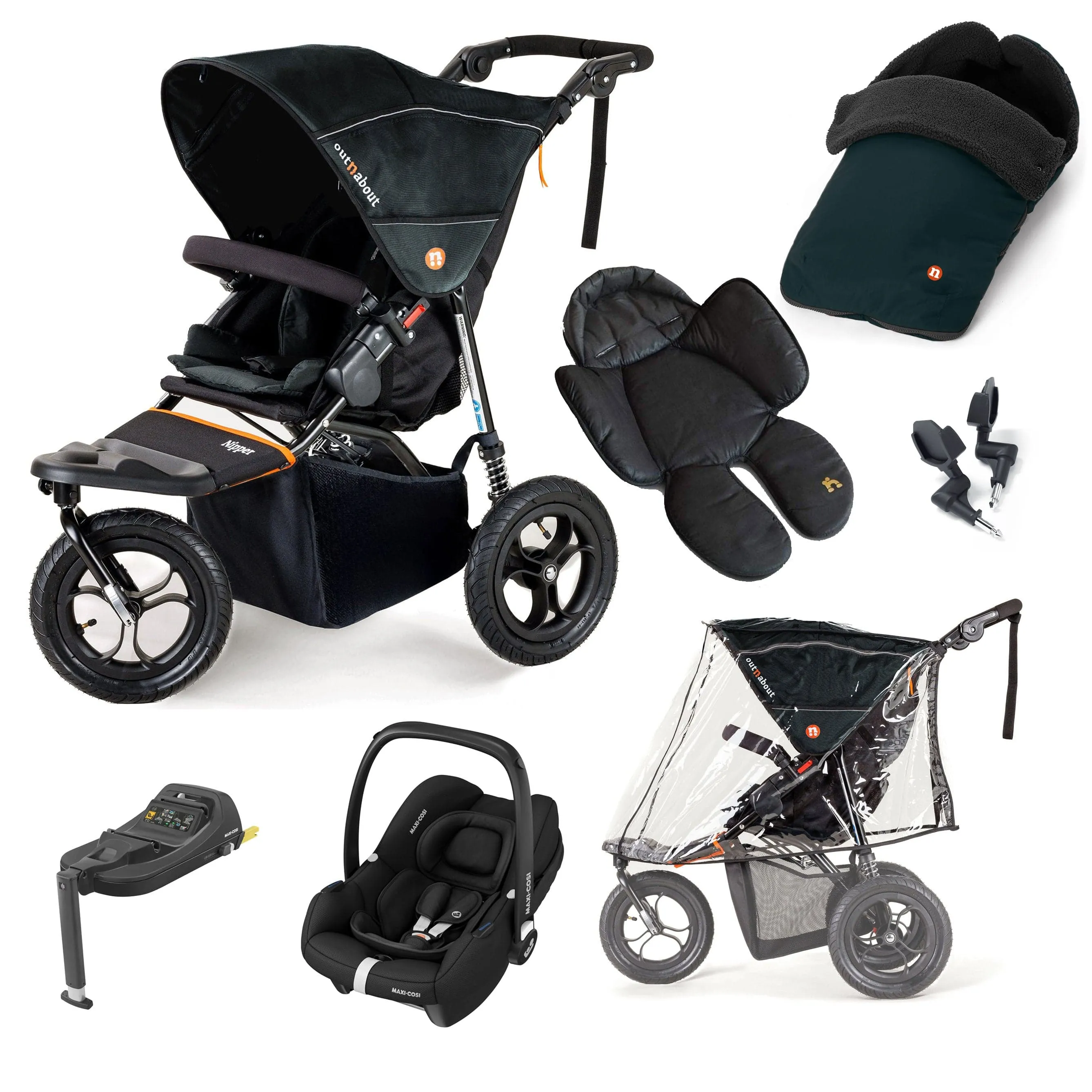 Out n About Nipper Single Maxi-Cosi Comfort Kit in Forest Black