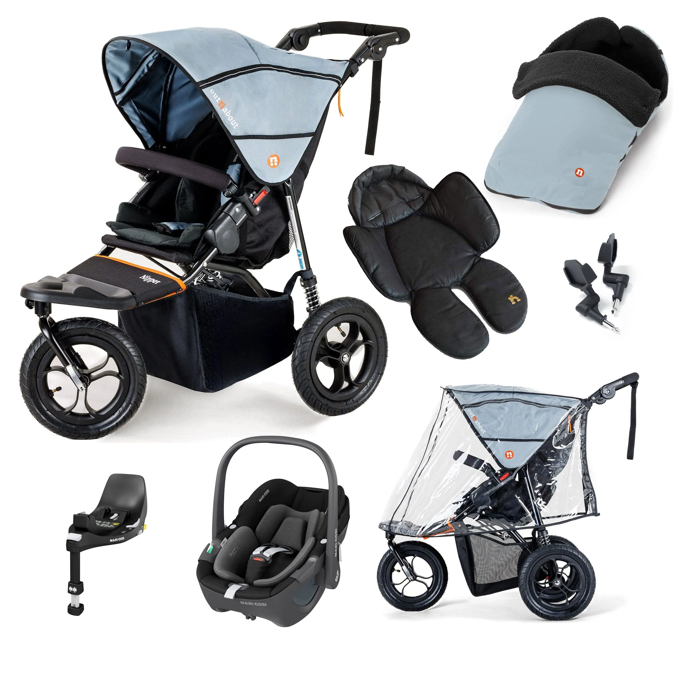 Out n About Nipper Single Maxi-Cosi Comfort Kit in Rock Salt Grey