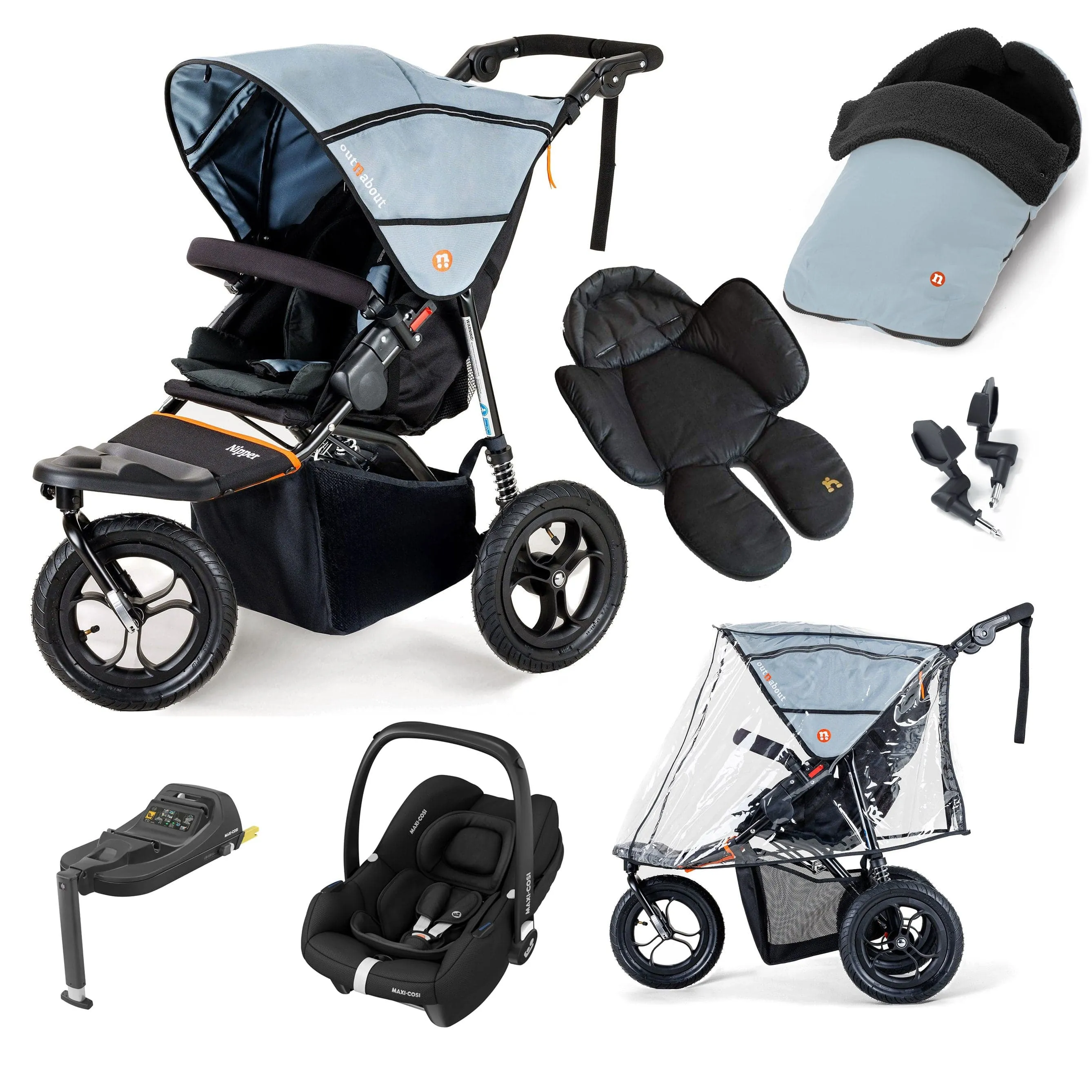 Out n About Nipper Single Maxi-Cosi Comfort Kit in Rock Salt Grey