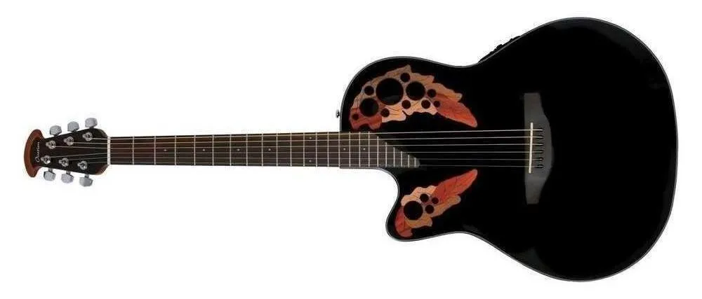Ovation Celebrity Elite Series Acoustic Electric Guitar Left Handed Black CE44L-5