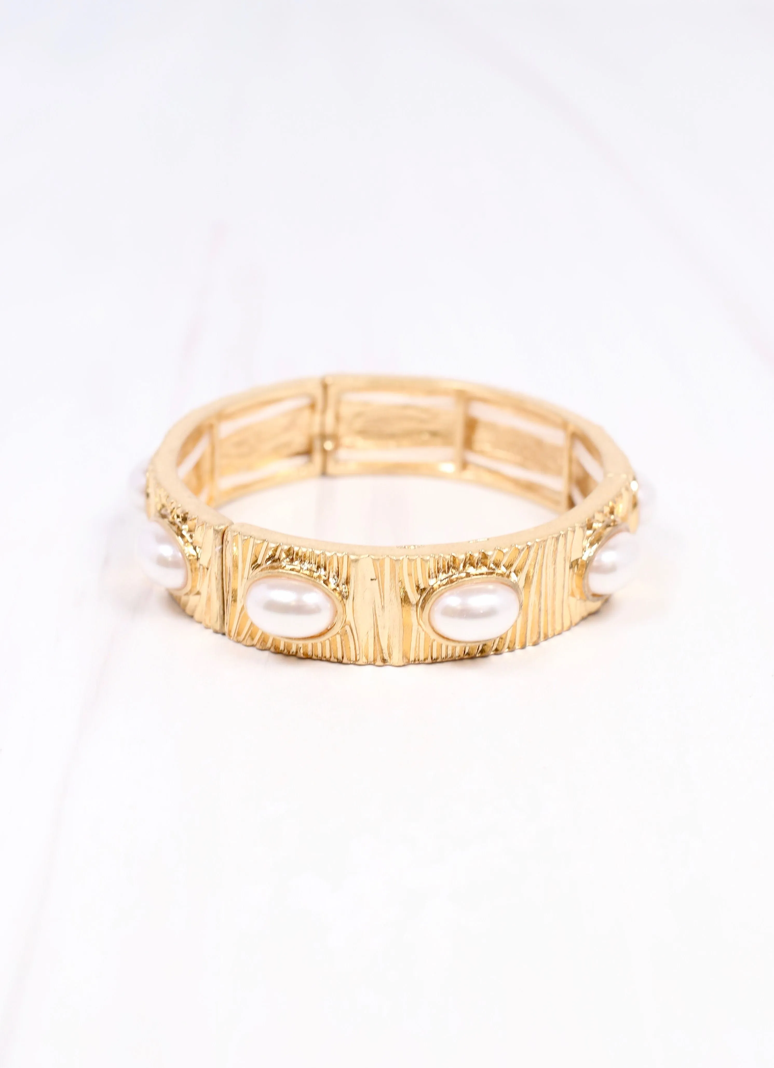 Pascal Pearl Stretch Bracelet GOLD