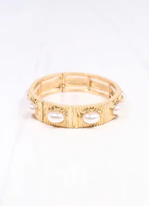 Pascal Pearl Stretch Bracelet GOLD