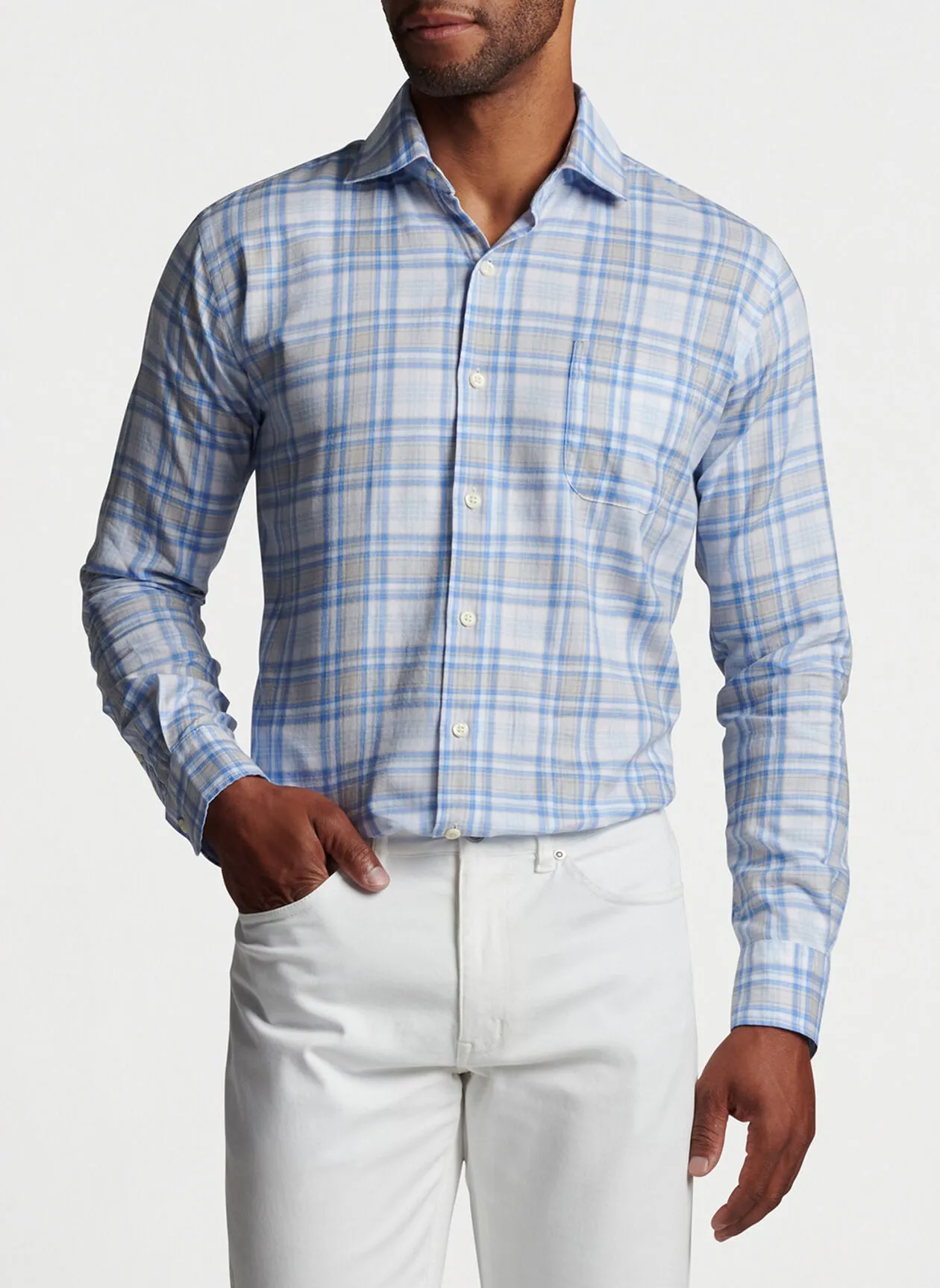 Pawley Summer Soft Cotton Sport Shirt- Cottage Blue