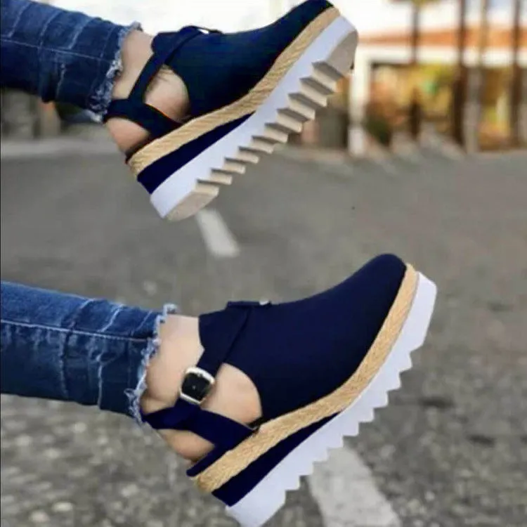 Plus size wedge sandals