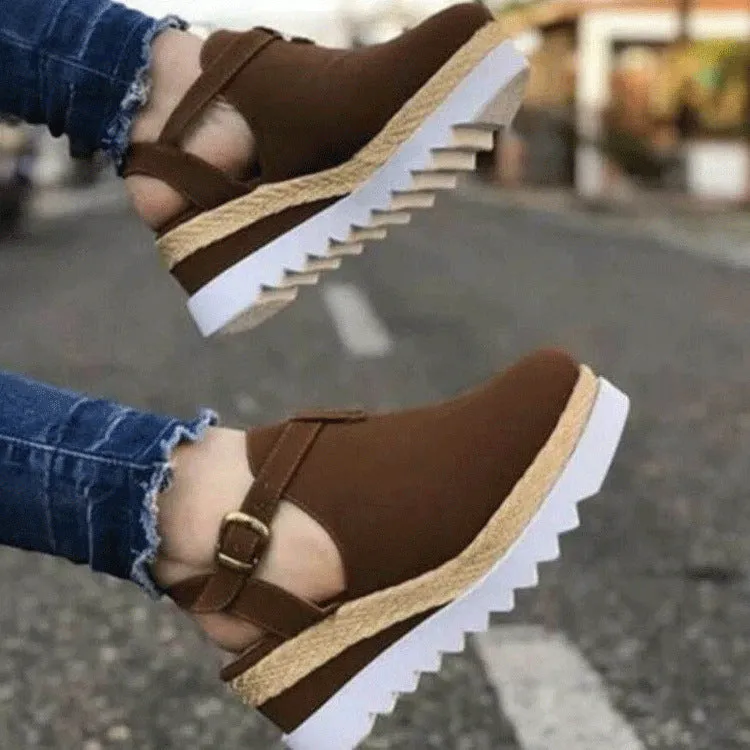Plus size wedge sandals