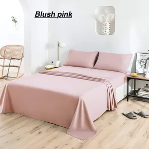 Premier Bamboo Essence 2000 Wrinkle Free, Fade Resistant Deep Pocket Sheet Set! Fits Mattresses Up To 16 Inches! King, Blush Pink!