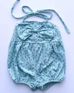 PREORDER! Dottie Bow Front Romper - Petite Blue Floral