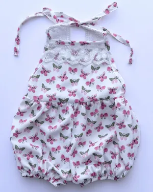 PREORDER! Felicity Lace Back Bubble Romper - Garden Butterfly