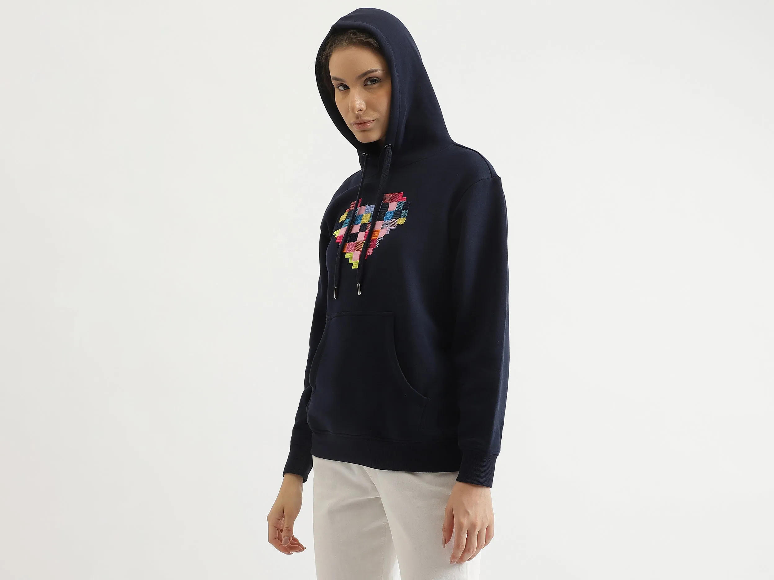 Regular Fit Hooded Embroidered Sweatshirt
