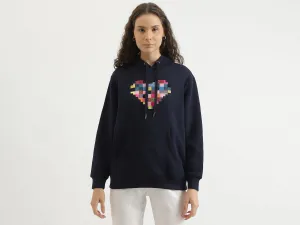 Regular Fit Hooded Embroidered Sweatshirt