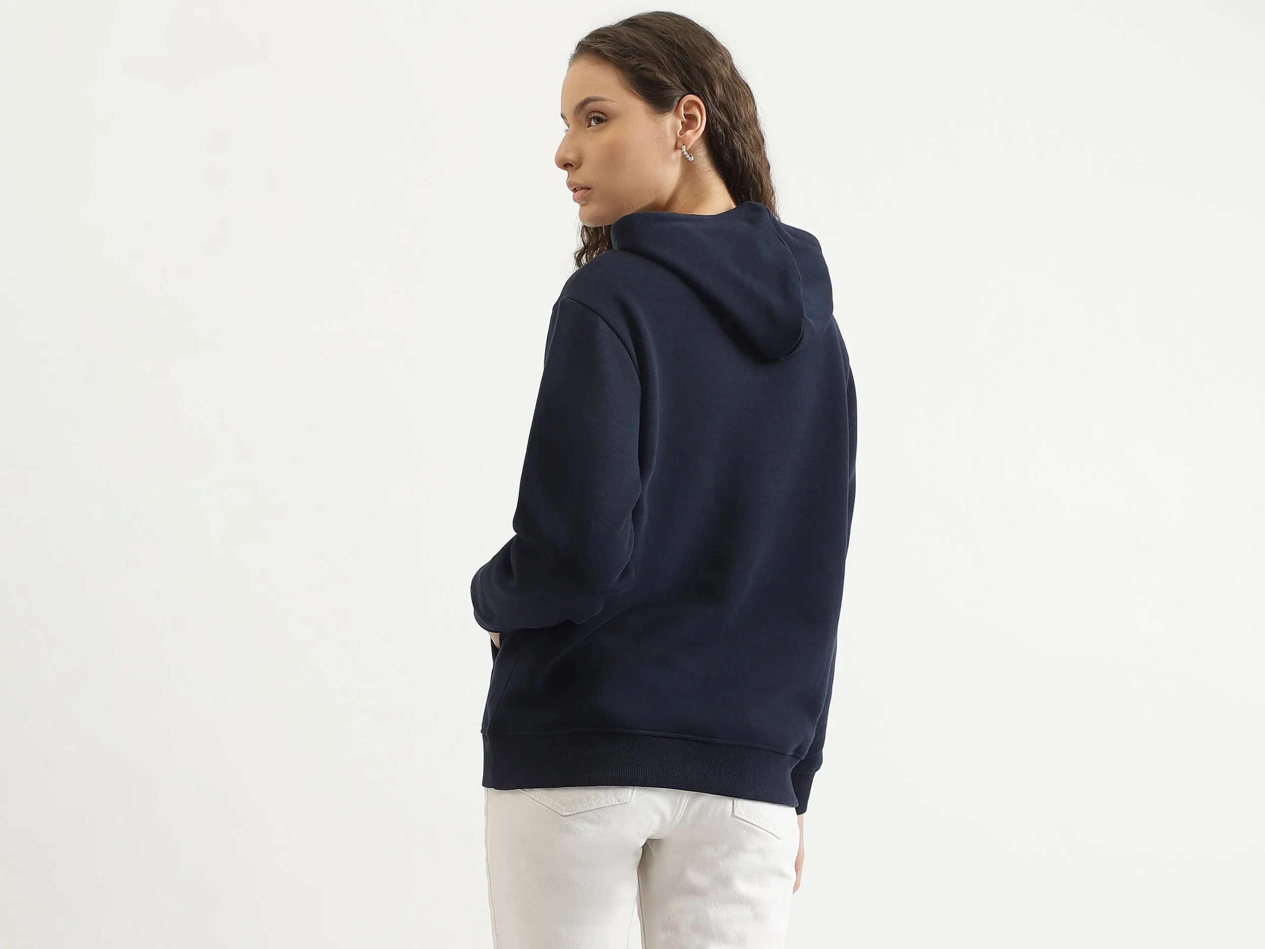 Regular Fit Hooded Embroidered Sweatshirt