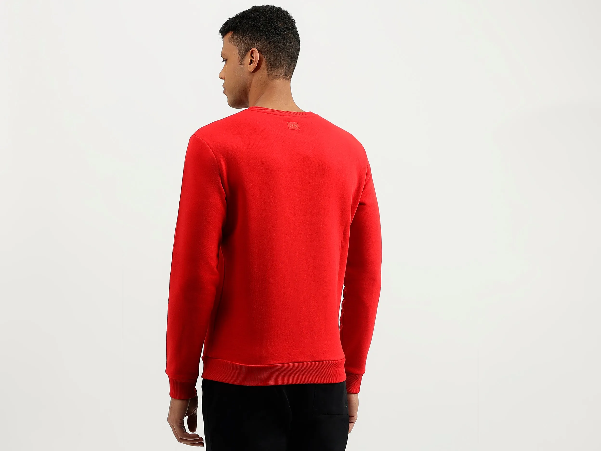 Regular Fit Round Neck Printed Sweatshirt