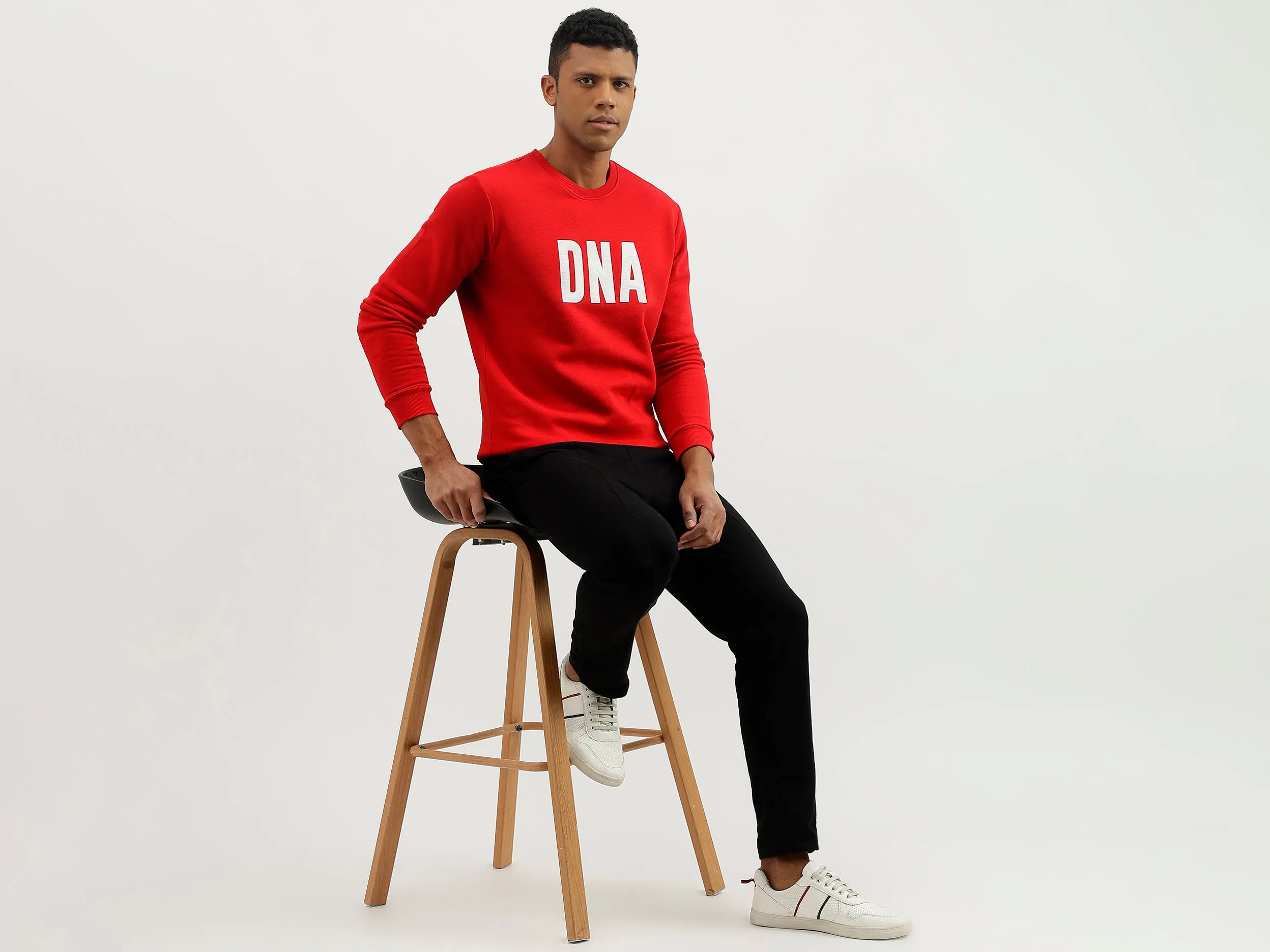 Regular Fit Round Neck Printed Sweatshirt